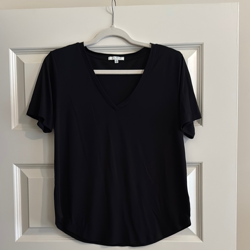 Z Supply Black Fitted Short Sleeve Tee